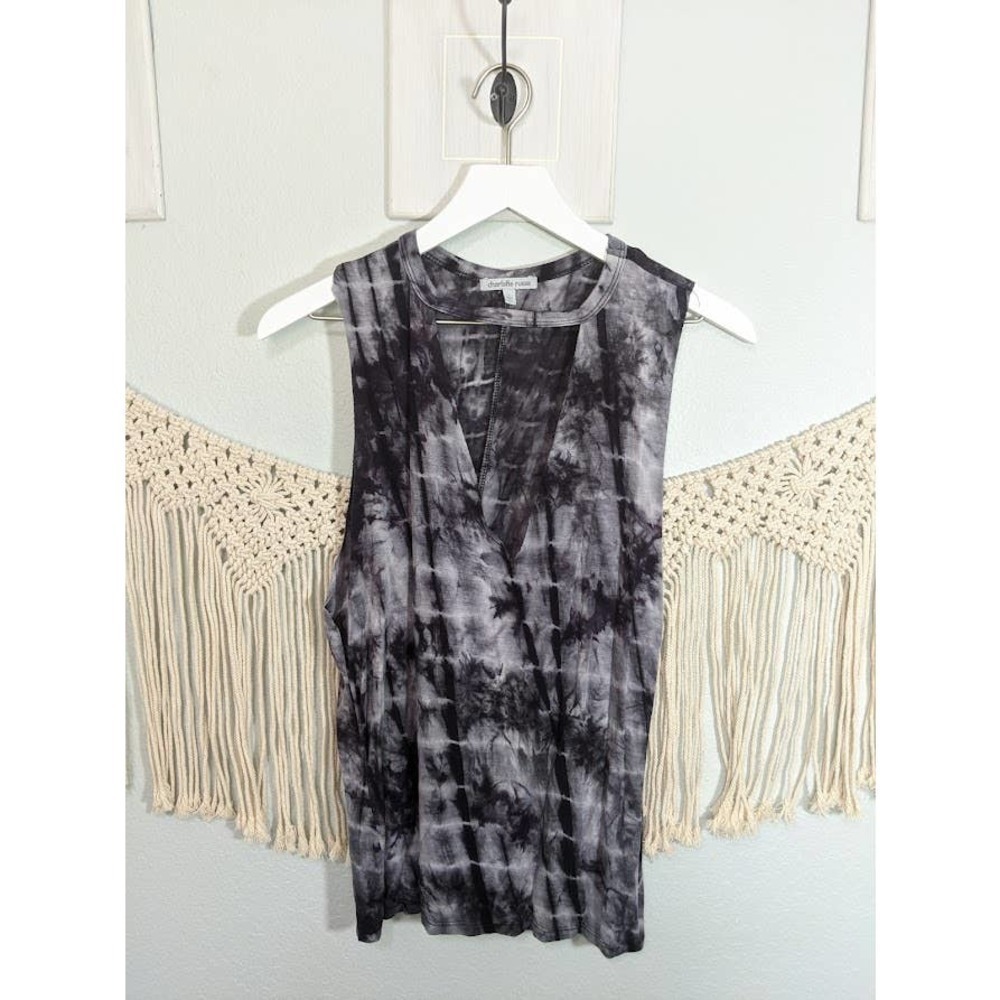 Charlotte Russe Distressed Muscle Tank Tie Dye